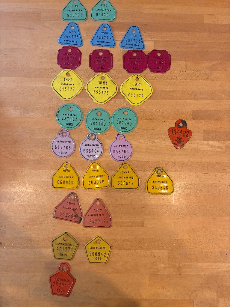 fiets taksplaat, Ophalen, Gebruikt