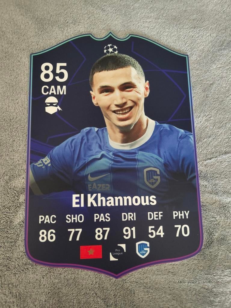 Voetbalkaartje (37cmx25cm) - El Khannous / KRC Genk, Ophalen, Zo goed als nieuw, Plaatje