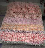 Retro gehaakte bedsprei- ecru- 2,50 x 2,30 m., Ophalen of Verzenden, Rood