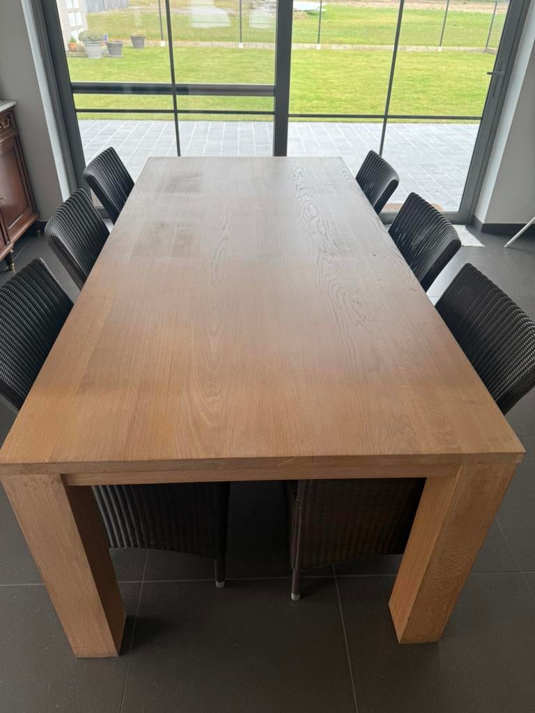 Eiken tafel met 6 stoelen, Huis en Inrichting, Complete eetkamers, Zo goed als nieuw, Ophalen