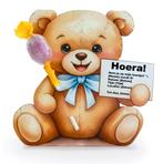 Uitnodiging kaart voor kinderfeest - thema BEER, Enlèvement ou Envoi, 1980 à nos jours, Enfants