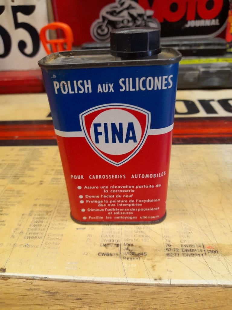 ancien bidon huile vide fina polish silicones, Collections, Marques & Objets publicitaires, Envoi, Utilisé, Autres types