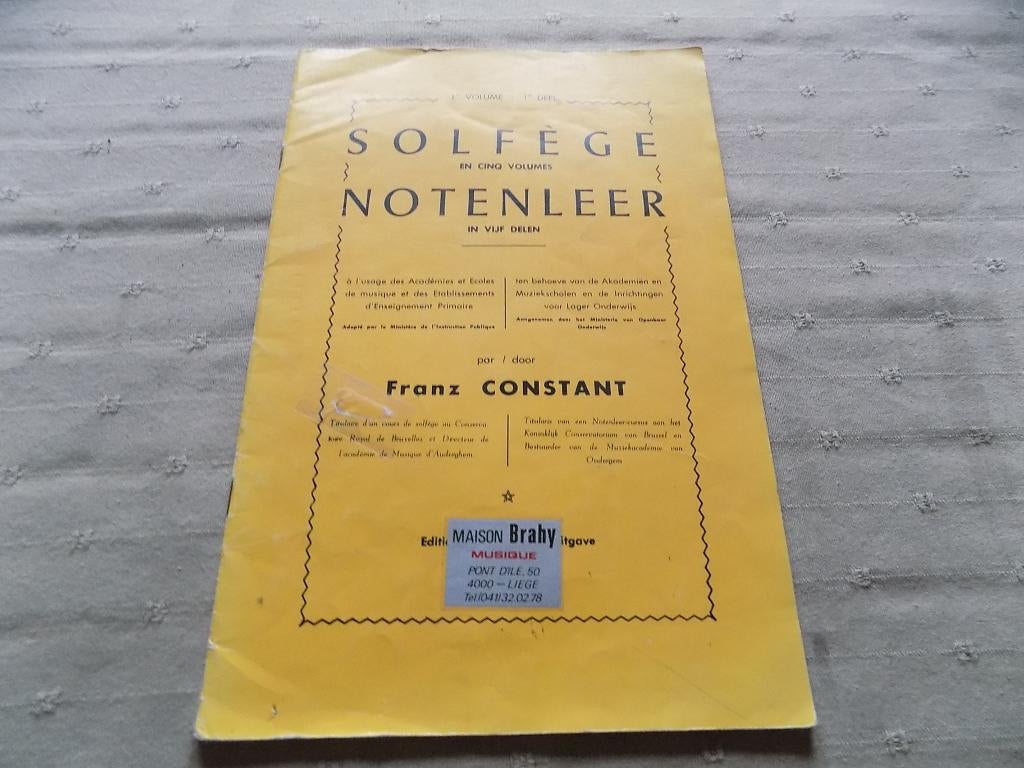 Solfège en cinq volumes par Franz Constant-Vol 1, Livres, Musique, Enlèvement ou Envoi, Comme neuf, Général