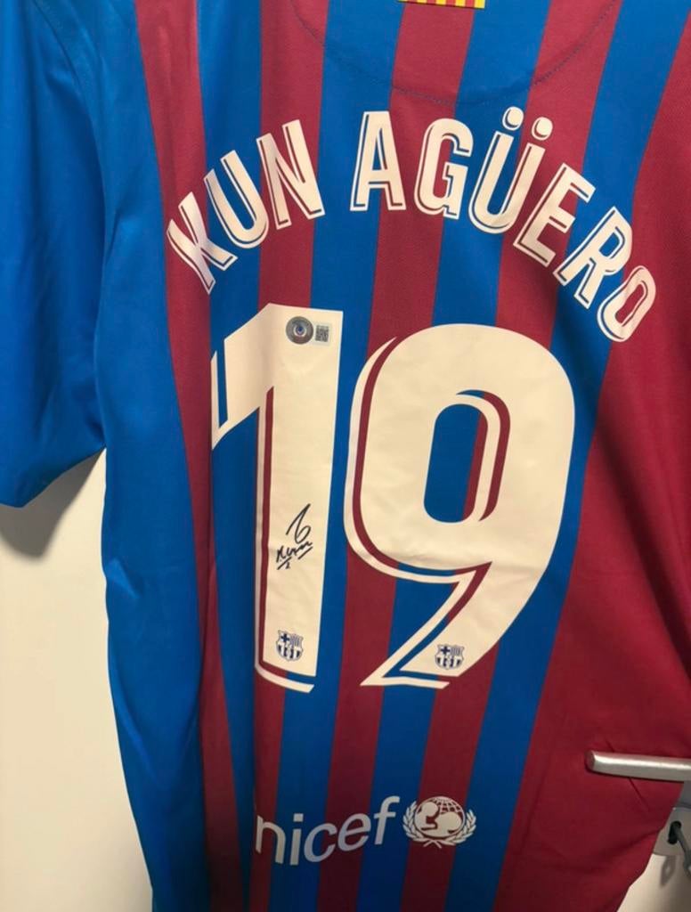 Kün Aguero gesigneerd shirt - beckett certificaat, Verzamelen, Ophalen of Verzenden, Shirt