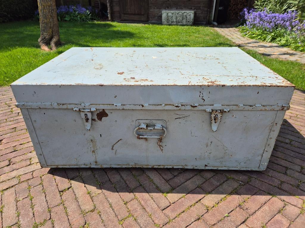 metalen reiskist, Ophalen, Gebruikt, 50 tot 100 cm, Metaal