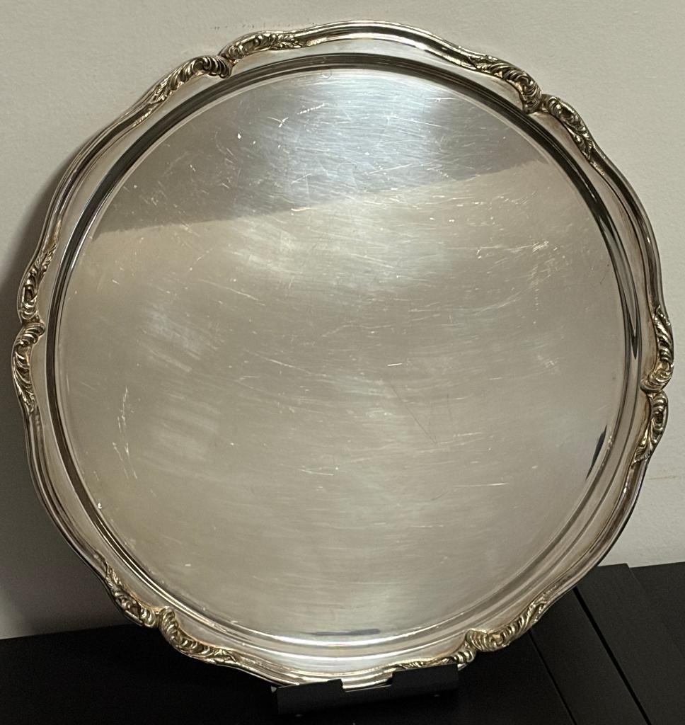 Wiskemann ronde vergulde zilveren schaal, Ophalen of Verzenden, Zilver