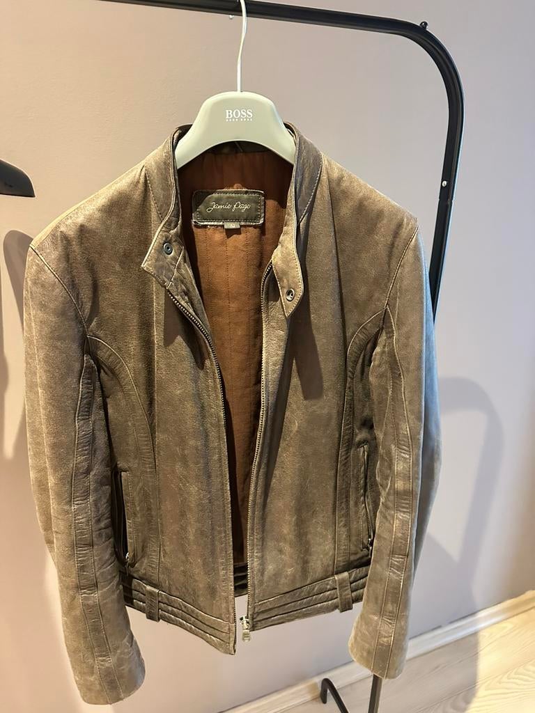 Veste homme en cuir véritable Jamie Page – taille 52, Ophalen, Zo goed als nieuw, Bruin