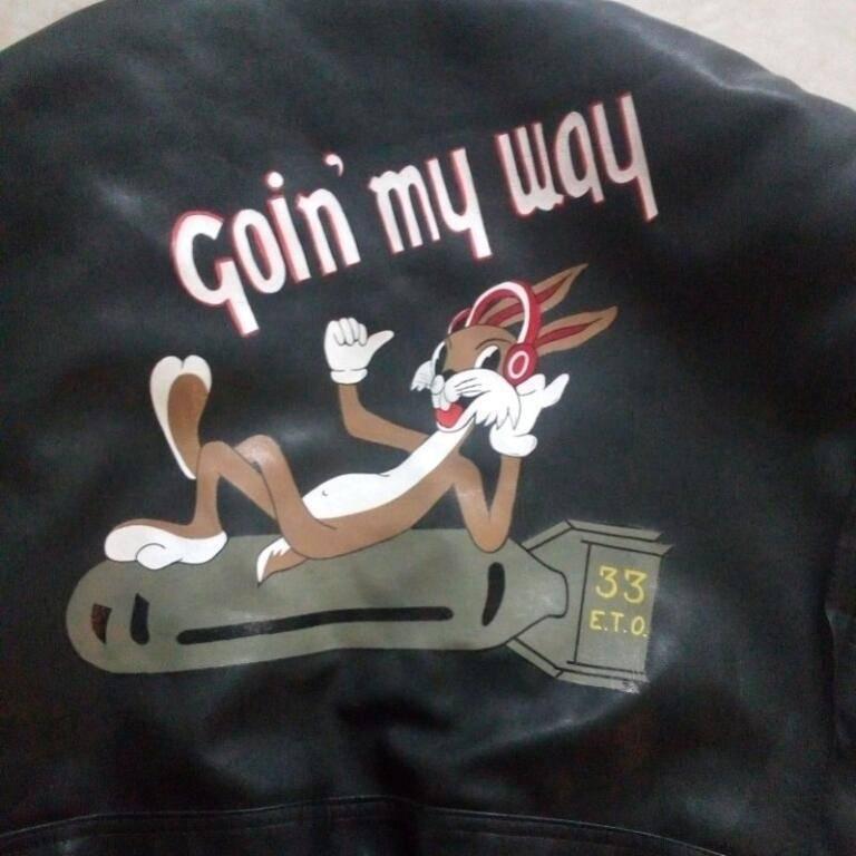 Blouson aviateur pilote US WW2 Type A2 : "GOIN' MY WAY", Collections, Enlèvement ou Envoi