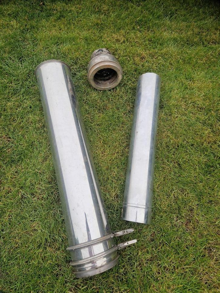 Dubbelwandige RVS rookkanalen, Doe-het-zelf en Bouw, Buizen en Afvoer, Inox, Ophalen of Verzenden