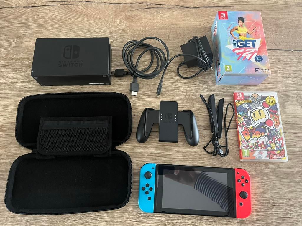Nintendo switch bundel - let's get fit, Consoles de jeu & Jeux vidéo, Consoles de jeu | Nintendo Switch, Comme neuf, Switch Original