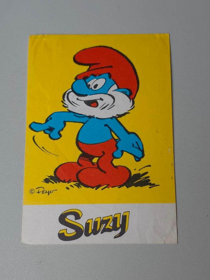 Autocollant Grand Schtroumpf suzy, Collections, Schtroumpfs, Comme neuf, Autres types, Grand Schtroumpf, Envoi