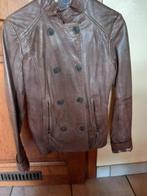 Donkerbruin leren jasje voor dames, Enlèvement ou Envoi, Comme neuf, Brun, Taille 34 (XS) ou plus petite