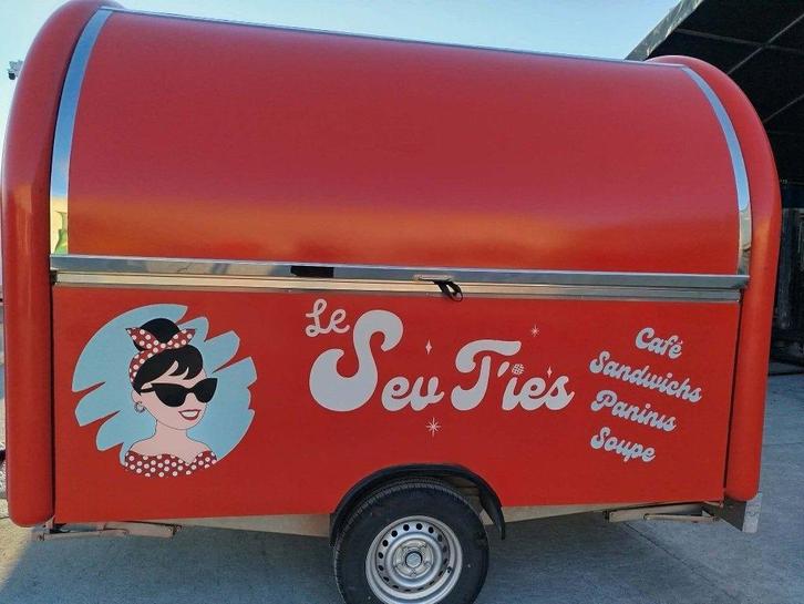 foodtruck aanhangwagen, Tuin en Terras, Bloempotten, Gebruikt, Ophalen