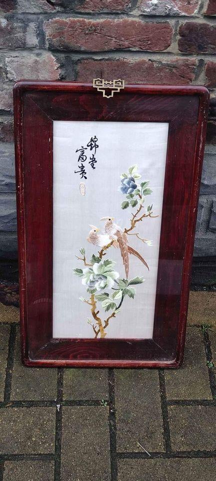 Estampe japonaise sur tissu, Antiquités & Art, Art | Autres Art, Enlèvement ou Envoi