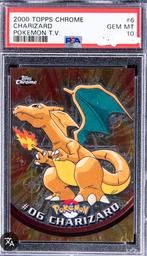 GEZOCHT: topps chrome Charizard psa 10 of een NM raw, Ophalen of Verzenden, Booster