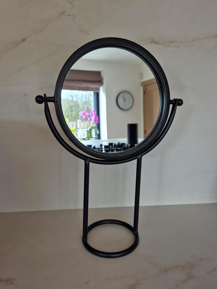 Stijlvolle Metalen Tafelspiegel (Matzwart), Huis en Inrichting, Woonaccessoires | Spiegels, Nieuw, Minder dan 50 cm, Minder dan 100 cm