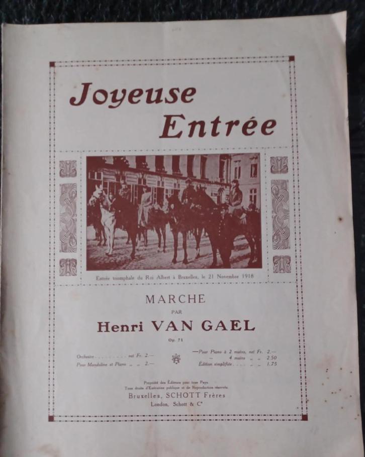 Joyeuse entrée Albert Ier Bruxelles Marche pour piano, Musique & Instruments, Partitions, Utilisé, Piano, Enlèvement