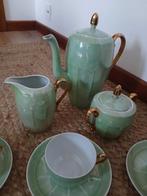 Koffieservies muntgroen met goudkleur, Ophalen