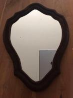 Mooie spiegel bruin velours kader lijst, Ophalen of Verzenden