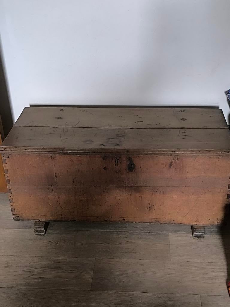 Antieke houten kluis, Ophalen, Gebruikt, 100 tot 150 cm, 50 tot 75 cm