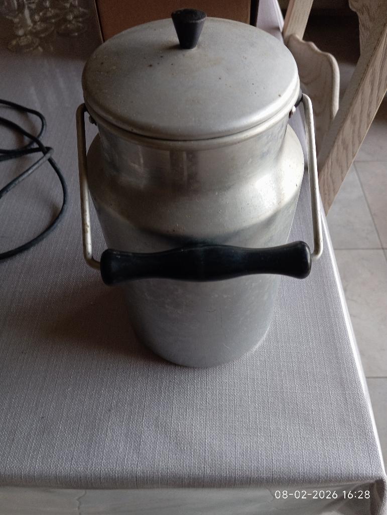 melkkan met deksel en handvat vintage, Ophalen