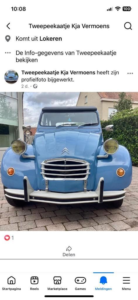Auto, Autos, Citroën, Particulier, 2CV, Essence, Euro 2, Cabriolet, 5 portes, Boîte manuelle, Bleu, Bleu, Tissu, Traction avant
