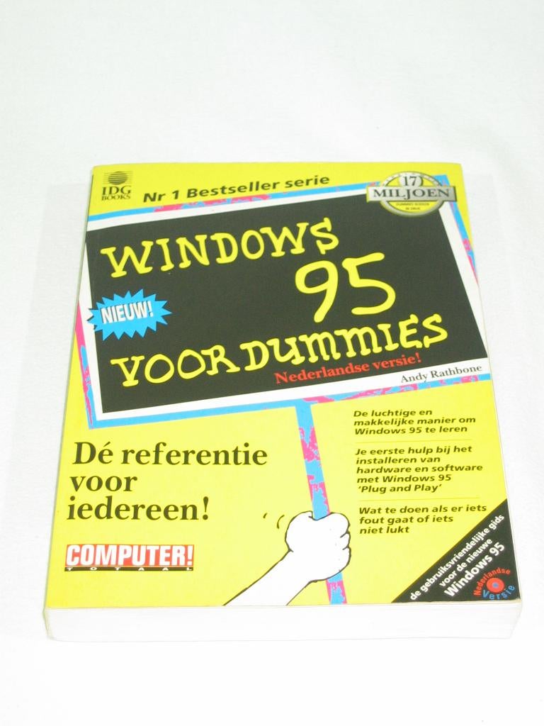 Windows 95 Voor Dummies – Andy Rathbone – 1996 – Computerboe, Boeken, Informatica en Computer, Zo goed als nieuw, Overige onderwerpen