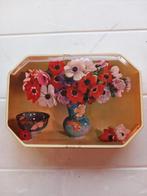 Prachtige bloemrijke metalen doos. TOFFEE, Verzamelen, Ophalen of Verzenden