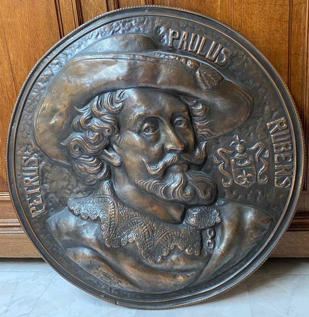 Gesigneerde bronzen wandplaat Rubens, Ophalen