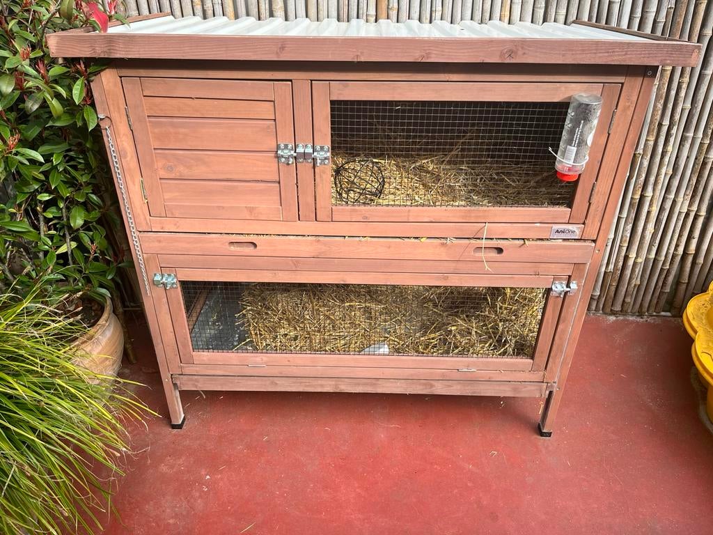 Konijnenhok voor buiten, Animaux & Accessoires, Rongeurs & Lapins | Cages & Clapiers, Niche, 75 à 110 cm, Comme neuf, Enlèvement