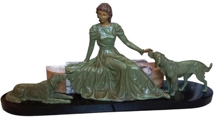 Jacques Limousin beeld. art-deco dame, Antiek en Kunst, Kunst | Beelden en Houtsnijwerken, Ophalen