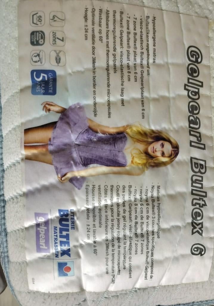 Matras boxspring, Huis en Inrichting, Slaapkamer | Matrassen en Bedbodems, Ophalen, Gebruikt, Tweepersoons, Matras