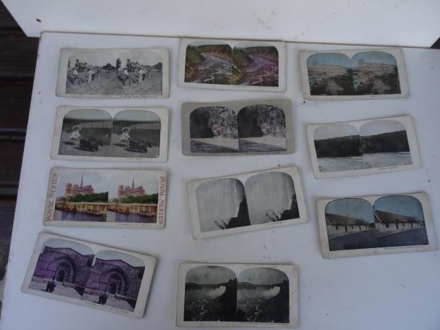 Lot d’anciennes vues photo stéréoscopiques 1920’s, Enlèvement ou Envoi