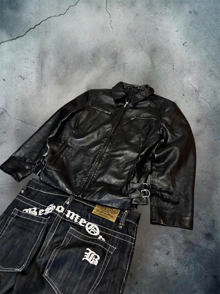 Veste en cuir vintage, Enlèvement, Comme neuf