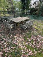 Teak tuintafel met stoelen (gratis ophalen), Salons de jardin, Enlèvement, Utilisé, Bois
