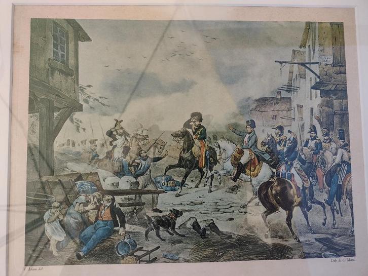 lithografie : de C. Motte - Affaire d'Arcis sur - Aube, Antiek en Kunst, Kunst | Litho's en Zeefdrukken, Ophalen