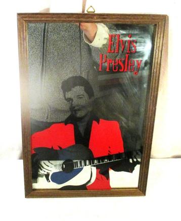 Mooi Retro Spiegel met Foto van Elvis Presley - 34x23 beschikbaar voor biedingen