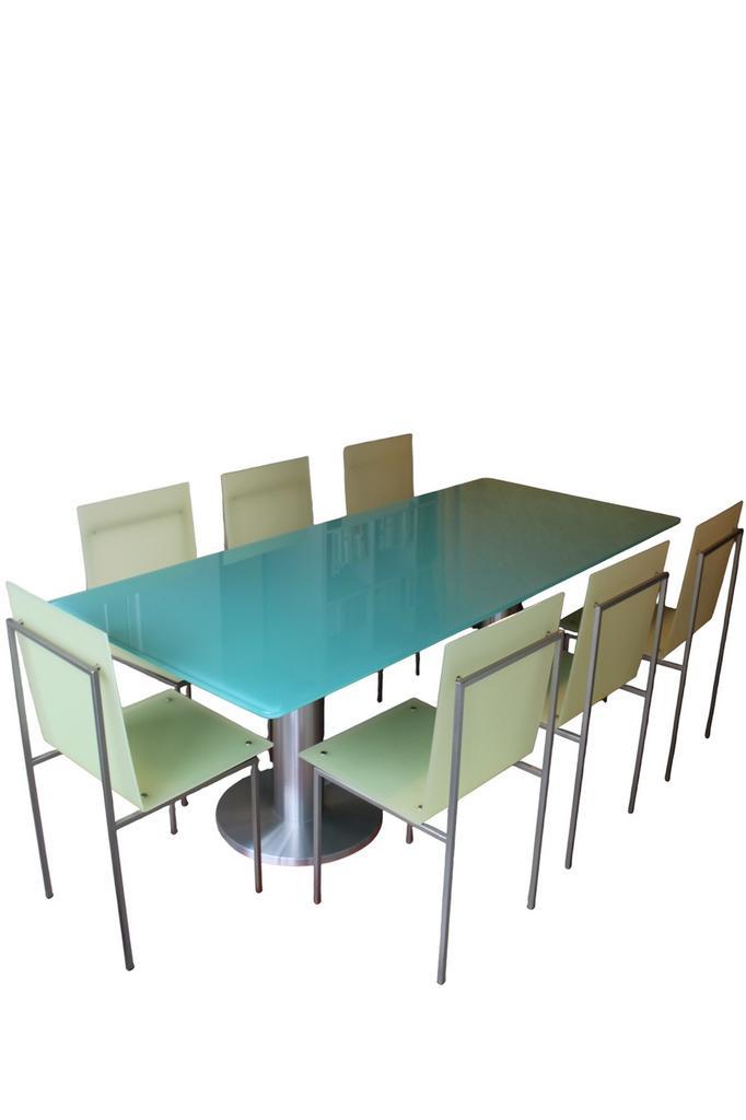 Tafel & 7 stoelen Edra, Huis en Inrichting, Tafels | Eettafels, Zo goed als nieuw, 50 tot 100 cm, 200 cm of meer, Vijf personen of meer