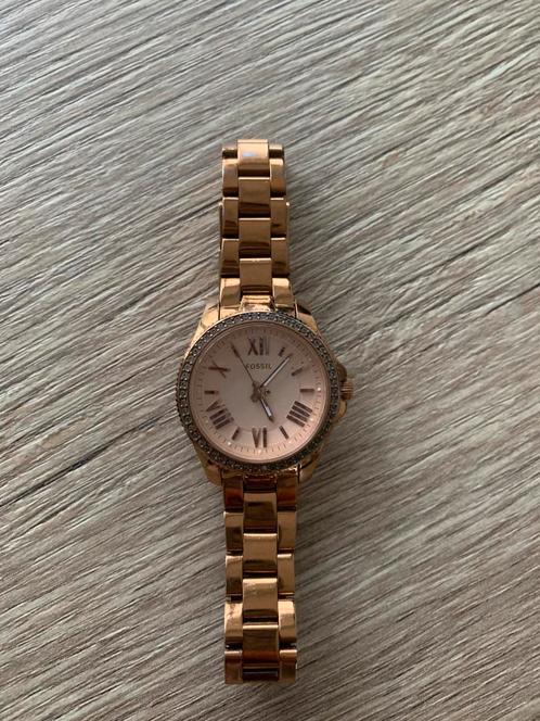 Goudkleurig / rose horloge Fossil, Handtassen en Accessoires, Horloges | Dames, Gebruikt, Fossil, Ophalen of Verzenden
