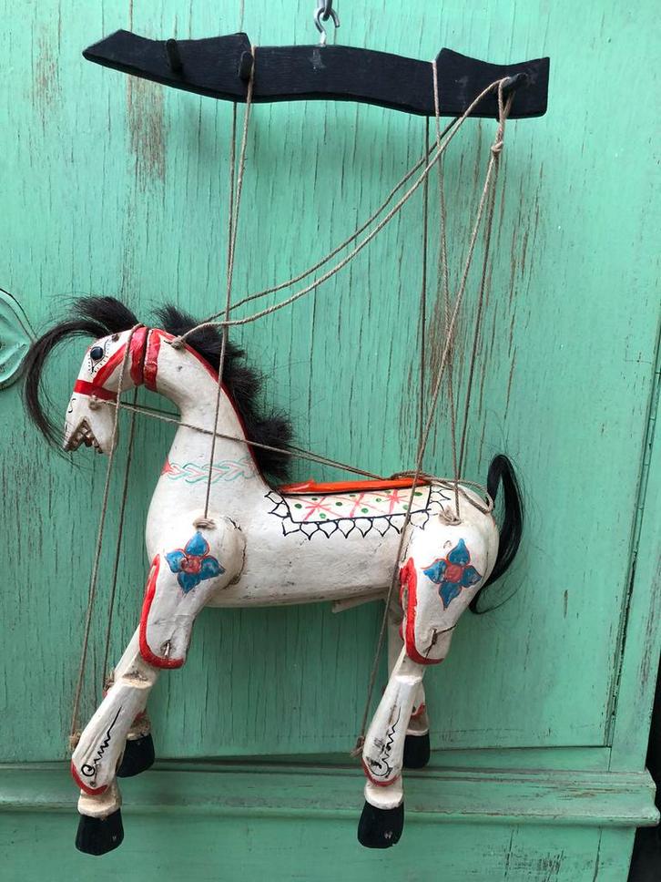 Marionet paard Indonesisch uit Jati hout, Antiek en Kunst, Kunst | Beelden en Houtsnijwerken, Ophalen