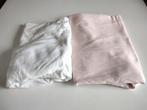 Set van 2 katoenen hoeslakens voor baby/kinderbed/60x120 cm, Gebruikt, Jongetje of Meisje, Ophalen of Verzenden, Wit