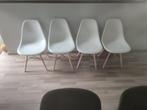 DSW eetkamerstoelen 4 stuks, Ophalen, Gebruikt, Wit, Vier