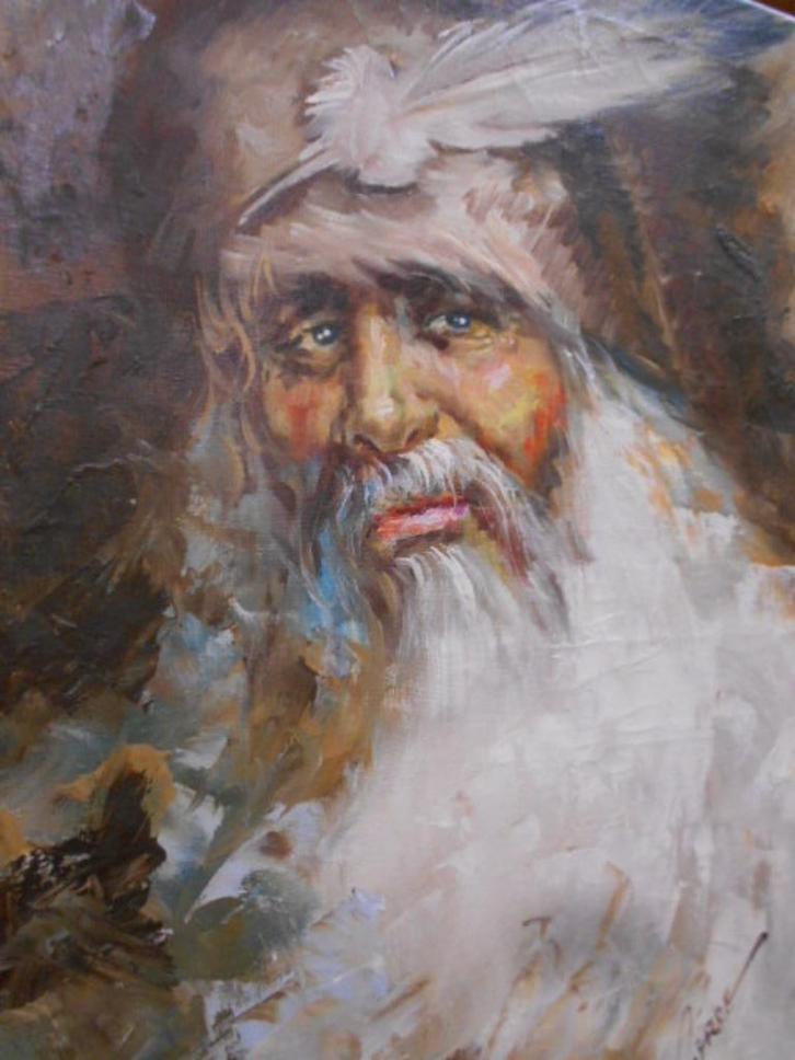 olie op doek, trapper, usa, roy pierce, Antiek en Kunst, Kunst | Schilderijen | Klassiek, Ophalen of Verzenden