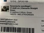 Keramische wandtegel imelstagreen 31,6 x 60 cm, Ophalen, 40 tot 60 cm, Nieuw, Minder dan 5 m²