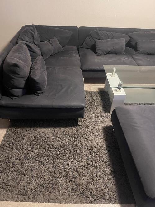 Salon met salontafel, Huis en Inrichting, Zetels | Zetels, Gebruikt, Hoekbank, Vierpersoons of meer, Ophalen
