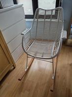 Schommelstoel met echte schapenvacht, Ophalen, Zo goed als nieuw, Wit, Eén