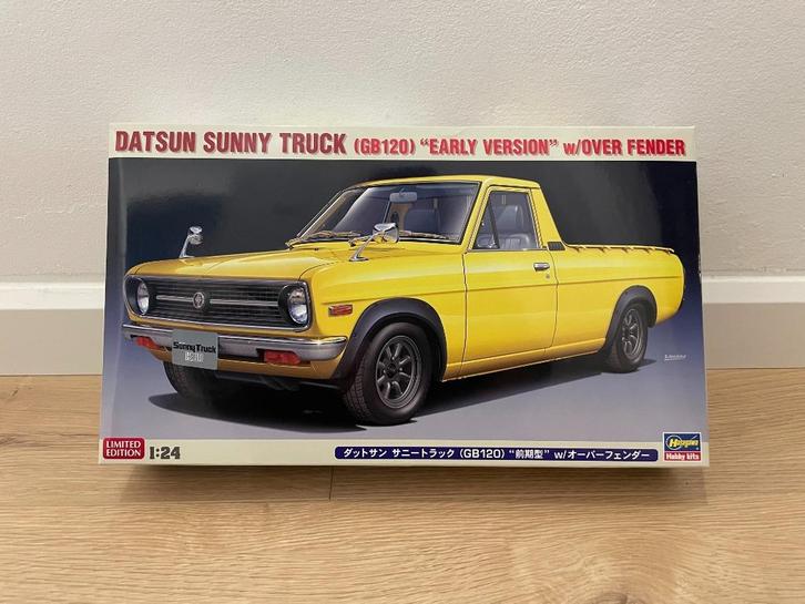 Hasegawa Sunny Truck met spatbordverbreders 1/24 #20641, Hobby en Vrije tijd, Modelbouw | Auto's en Voertuigen, Zo goed als nieuw