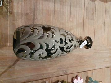 Vaas zilver/mat, Moins de 50 cm, Enlèvement ou Envoi, Autres couleurs, Poterie ou Porcelaine