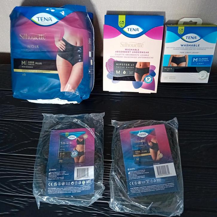 Set zwarte Tena-slipjes maat M. Wasbaar model beschikbaar, Diversen, Verpleegmiddelen, Nieuw, Ophalen of Verzenden