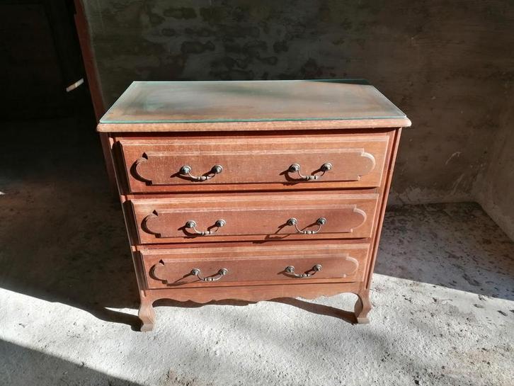 Antieke ladekast commode massief eik, Huis en Inrichting, Kasten | Dressoirs, Gebruikt, Ophalen